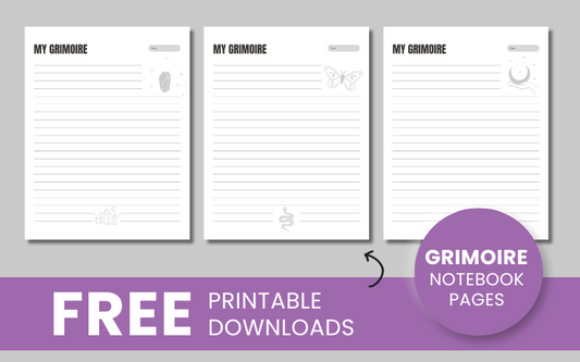 NEW Free Printable Download: Grimoire Notebook Pages