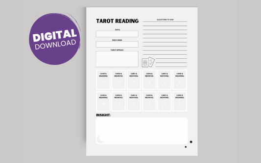 NEW Digital Download: Track your tarot readings