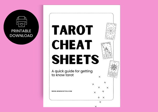 Witchy Printable Tarot Cheat Sheets for Tarot Readers