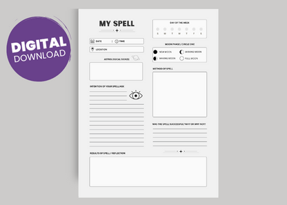 Spell / Ritual Worksheet