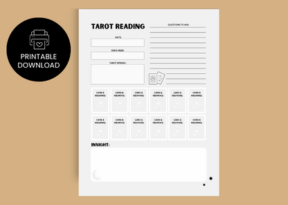 Witchy Printable Tarot Reading Tracker