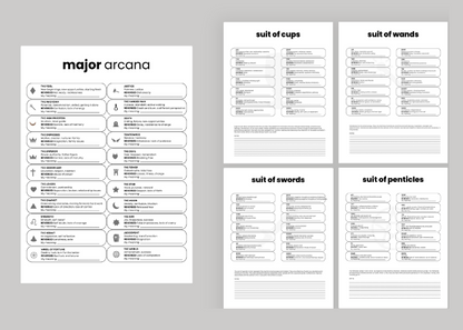 Tarot Cheat Sheets Printable