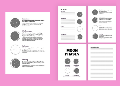 Witchy Printable Moon Phases Grimoire Pages