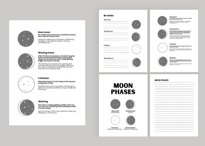 Moon Phases Digital Printable