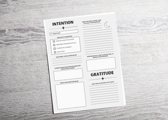 Intention / Gratitude Printable