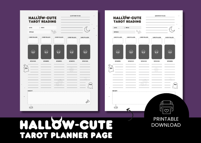 Witchy Printable Hallow-Cute Tarot Planner Pages – Transform Your Fall Tarot Readings! 🎃✨